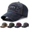 Four Seasons Men's Distressed Cotton Baseball Cap with Embroidered Letters and Curved Brim for Sun Protection