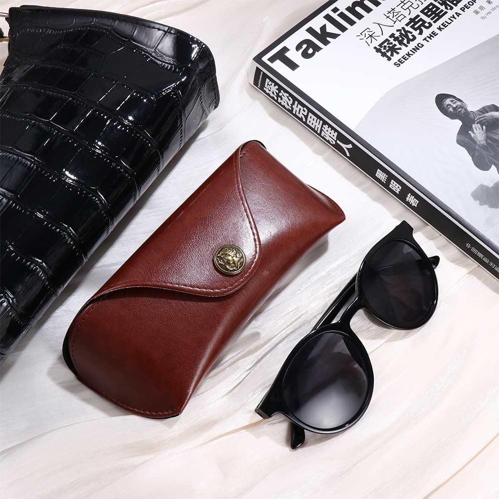 Glasses Box Male Eyewear Protector Case Sunglasses Pouch Eye Glasses Holder Leather Glasses Case