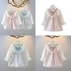 Girl Checker Dress With Bow For Spring Casual Wear