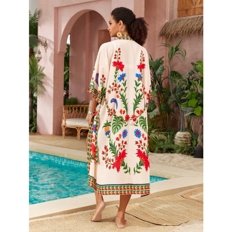 Плюс Размер Женский Новый Пляжный Кардиган Бикини Солнцезащитная Блузка Блузка