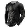 Graphic Viking Fashion Designer Casual Men's 3D Print T Shirt Long Sleeve Crew Neck Shirt Spring Clothing Apparel