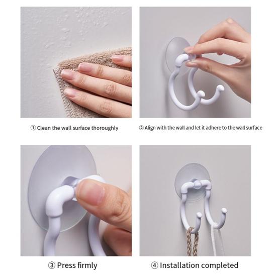 Крючок на присоске, вешалка для полотенец с 2 крючками, настенный крючок без сверления, крючок для ванной комнаты, кухни