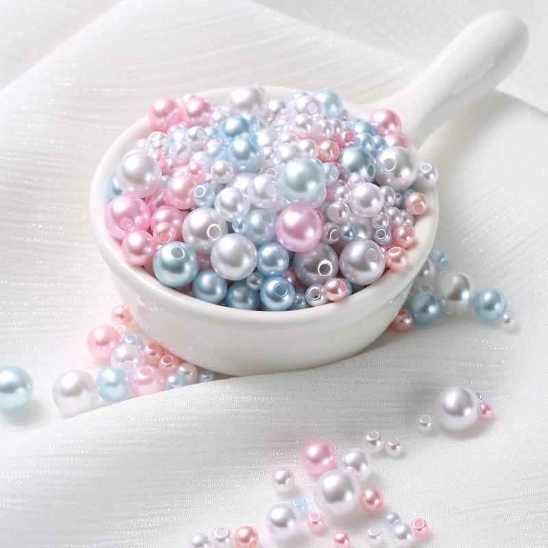 3-8 мм Смешанные Круглые Прямое Отверстие Жемчуг Хайлайт АБС Круглый Жемчуг 600-800 Штук DIY Аксессуары для Одежды Ожерелье