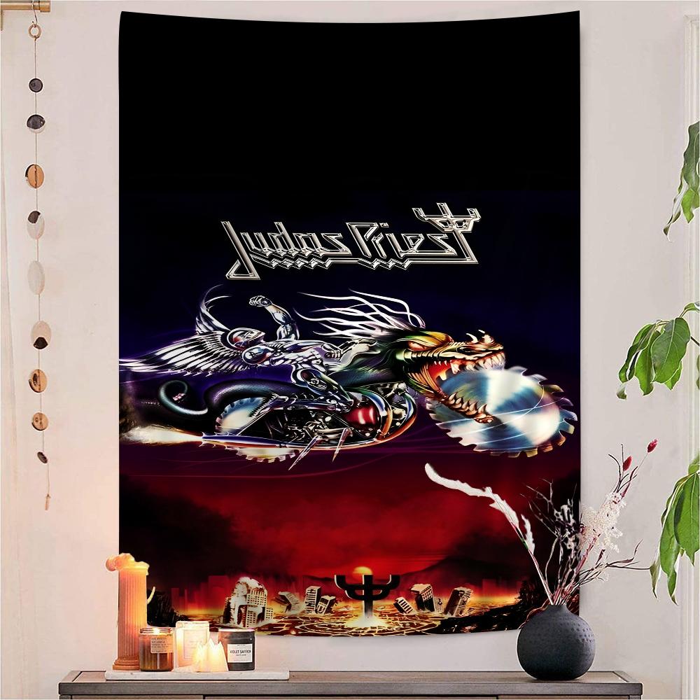 Рок-группа Judas Priest Непобедимый Красочный Гобелен Настенный Подвесной Хиппи Цветочные Настенные Ковры Декор для Комнаты в Общежитии Настенное Искусство Декор