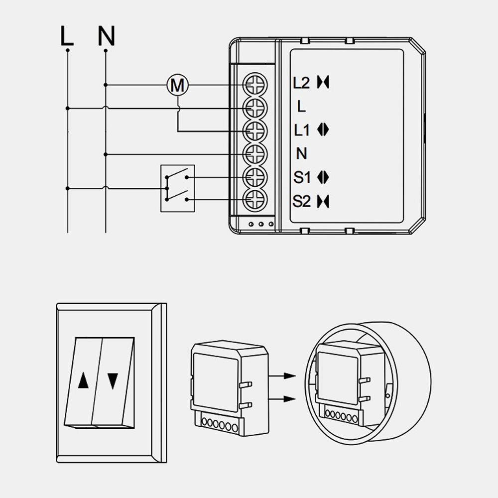 Tuya Умный WiFi выключатель для штор Переключатель для жалюзи AC100-240V 10A RF433 Smart Life Дистанционное управление Автоматизация дома Выключатель для штор