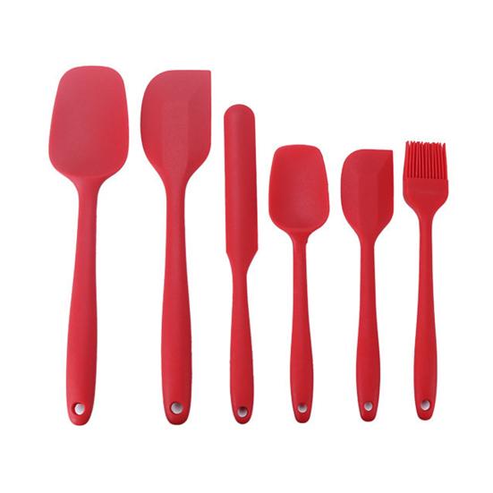 Набор из 6 силиконовых лопаток, термостойкая, без бисфенола А, для соскабливания, выпечки, приготовления пищи, кухонные принадлежности с силиконовой щеткой