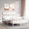 VidaXL Bed Frame with Headboard White 120x200 Cm Solid Wood 3193267