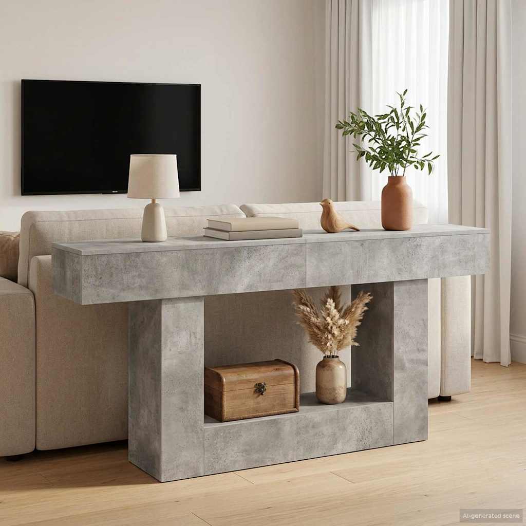 Concrete Grey Console Table 160 x 30 x 74 cm
