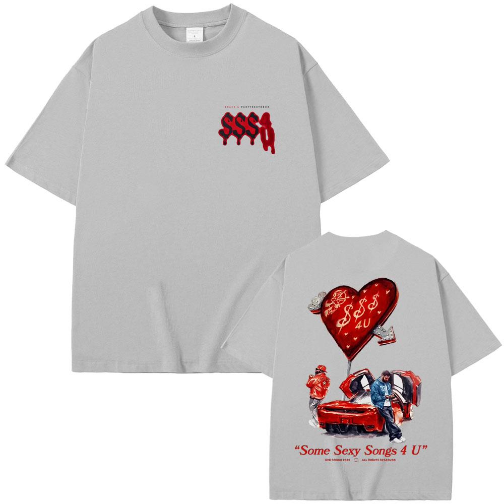 2025 New Drake & PARTYNEXTDOOR SSS4U Some Sexy Songs 4 U New Album Graphic T-shirt Men Women Hip Hop Fashion Oversized T Shirts