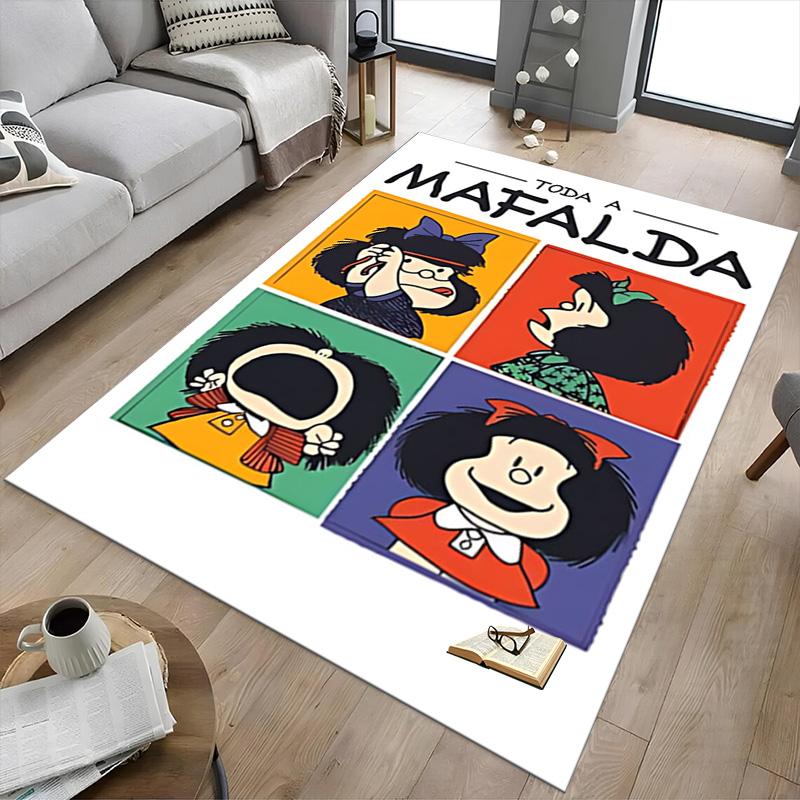 1pc Mafaldas Adventures Comics Carpet for Playroom Bedroom Living Room Sofa Home Decor,kids Game Area Rug Non-slip Floor Mat Y73029