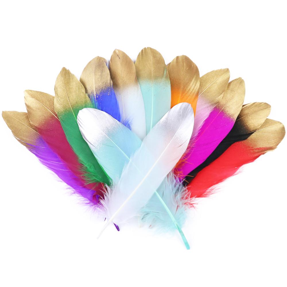10/50pcs Gold White Goose Feathers Dyed Colorful Natural Gooset Plumes 15-20CM Costume Party Decor Feathers for Craft