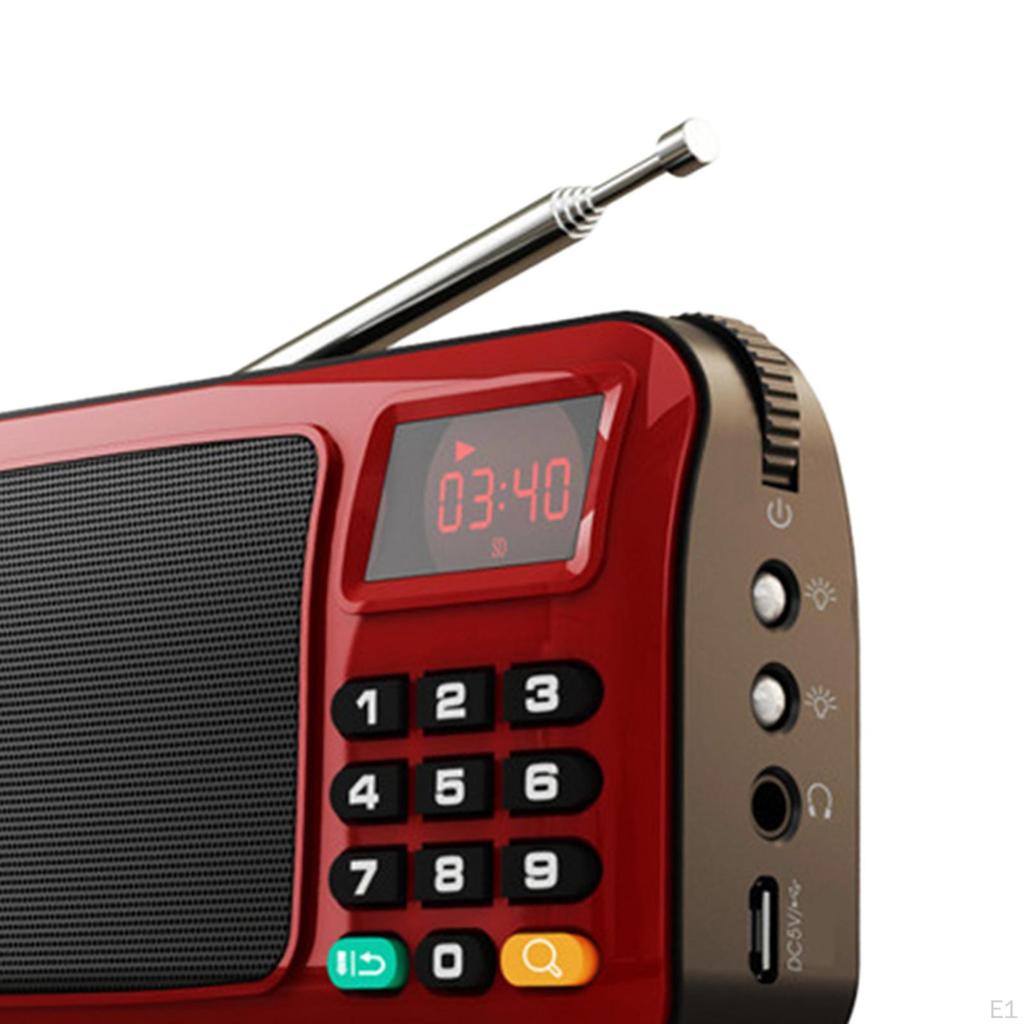 Радио MP3 Плеер с LED Дисплеем Перезаряжаемый Функция Наушников Аварийный Фонарик