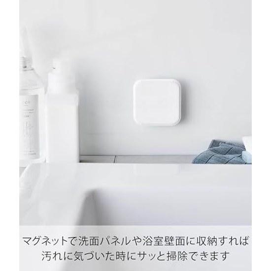 Магнитная силиконовая губка Yamazaki Белая W7.5D7.5H3см Tower Плавающее хранение Инструмент для чистки раковины 1842