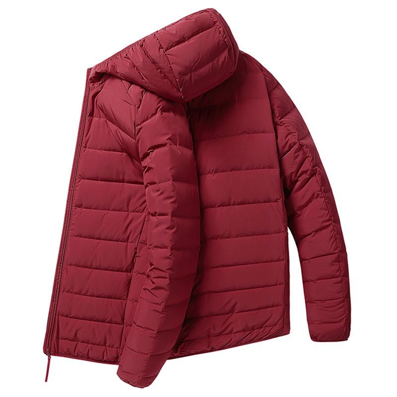 New Autumn and Winter Warm Seamless Light Down Jacket Men's Thin Short Light Hooded Handsome Jacket Tide