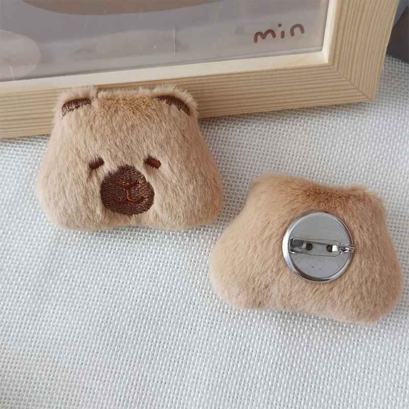 Симпатичная капибара, плюшевая кукла, брошь, пушистая мягкая набивная одежда, значок, булавки