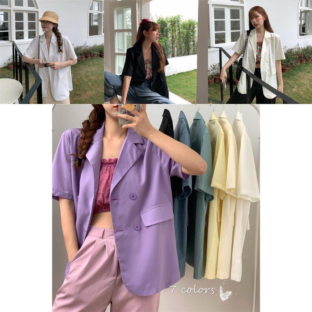 Chic Girl Korean High-quality Short-sleeve Suit Jacket Soft And Exquisite Fabric