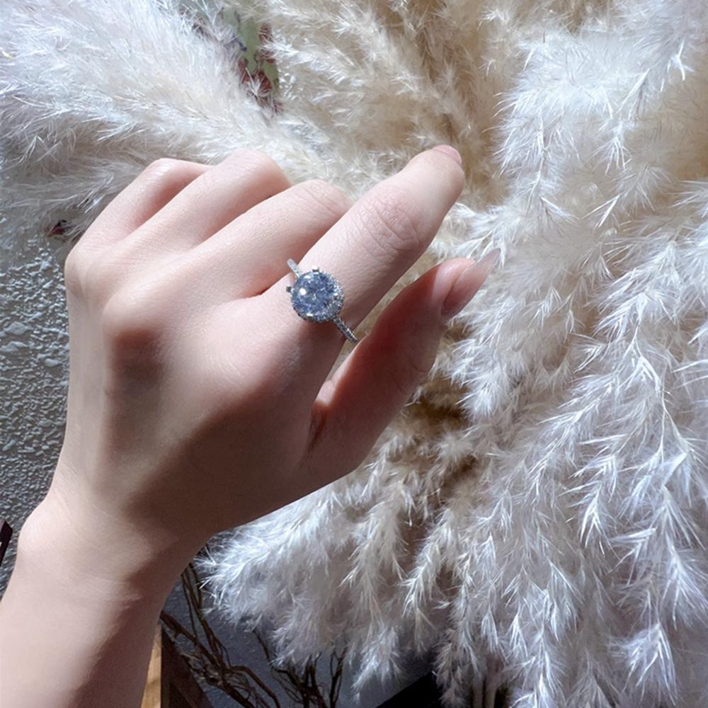 Vinregem Элегантное кольцо из стерлингового серебра 925 пробы 3EX VVS1 D, цвет круглой огранки, 6,5 мм, 1 карат, настоящее кольцо с бриллиантами из муассанита для женщин, свадебная вечеринка, ювелирные изделия, подарки