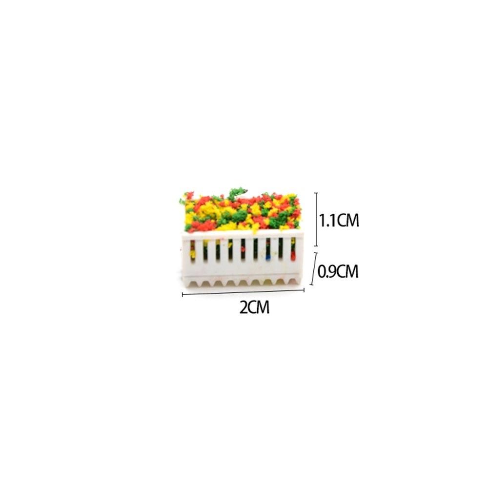 10pcs Plastic Simulation Flower Bed Multistyles Rectangle Flowerbed Park Minihouse Accessories