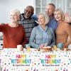 Retirement Tablecloth,Retirement Decorations 3pcs Waterproof Plastic Happy Retirement Table Cloth Rectangle Colorful Dot Retirement Table Cover for