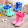 Cartoon Waterproof Kids Rain Boots Warm Cotton Lined Non-Slip Rubber Shoes for Boys Girls Comfortable Toddler Water Shoes