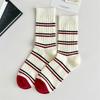 Модные носки для женщин Новые осенние повседневные дышащие полосатые носки Вышивка смешанных цветов Девичьи носки до щиколотки Высокое качество Тренды