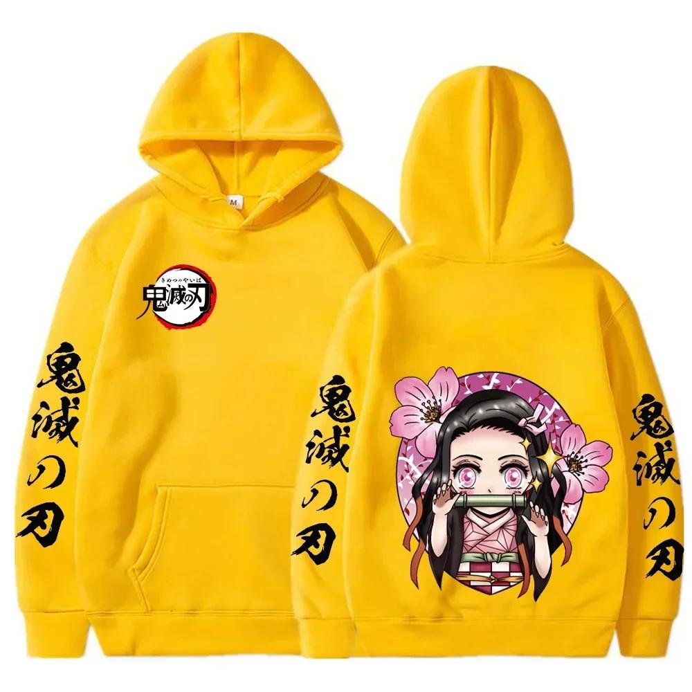 Japanese Anime Demon Slayer Hoodie Women Sweatshirts Kamado Nezuko Print Hooded Harajuku Girl And Boy Casual Pullover