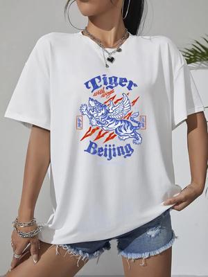 Забавная футболка с рисунком тигра с крыльями для женщин, унисекс, новые дизайнерские футболки с короткими рукавами, модная летняя хлопковая одежда, футболка
