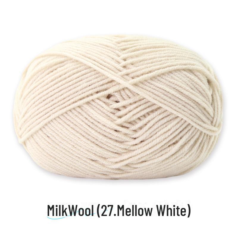 4-Strand Combed Milk Cotton Yarn Ball for DIY Crochet: Doll Making & Baby Sweater/Scarf Kit
