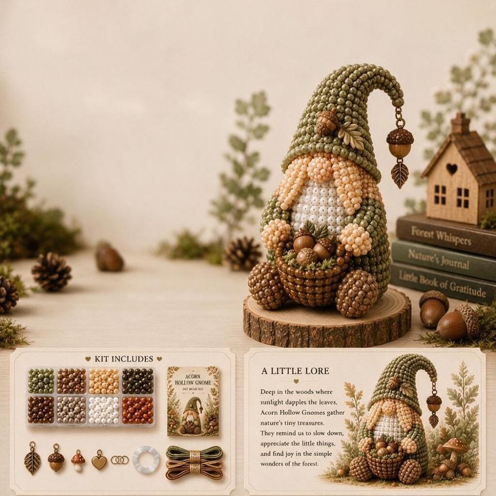 Handmade Beaded Dwarf Ornament Craft Kit Cozy Gnome DIY Bead Kit Adults