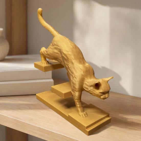 3D-печатная фигурка кошки и собаки DYS, скульптура животного на ступеньках, степпер в форме кошки/собаки, художественное настольное украшение, подарок