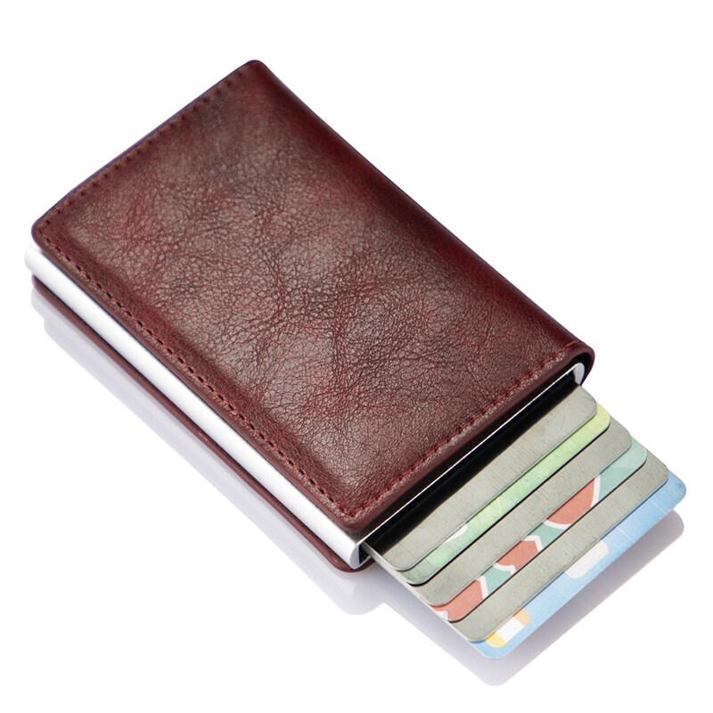 Новый кошелек Rfid из искусственной кожи, металла и алюминия, держатели банковских карт, кредитные карты, держатели карт, удостоверения личности, чехлы для карт