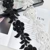 Black And White Two-Color Beaded Sequins Three-Dimensional Flower Mesh Accessories Barcode Clothing Dress Luggage Decoration Lace Accessories