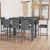 Day and Night - Day and Night Garden Bar Furniture 9 Pieces PE Rattan and Anthracite Cushions