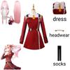 Anime DARLING In The FRANXX Zero Two Cosplay Design Peach Velvet Skin with Wig Costume New