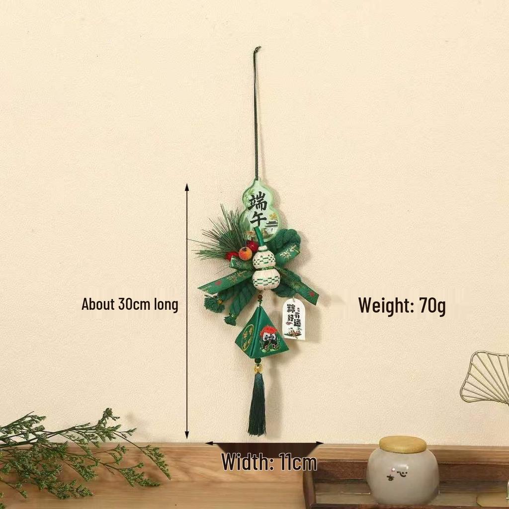 2026 Dragon Boat Festival Mugwort Fan Pendant & Indoor Sachet Bells for Door Handle and Decoration