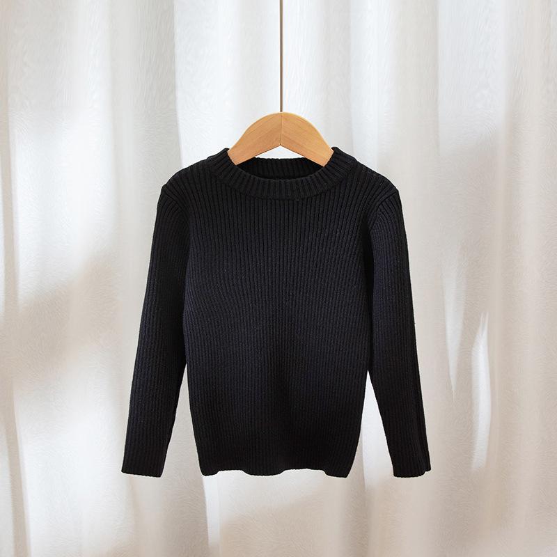 Детский свитер для младенцев, осенне-зимний новый повседневный универсальный трикотаж с круглым вырезом для мальчиков и девочек-подростков, розово-синие пуловеры для детей