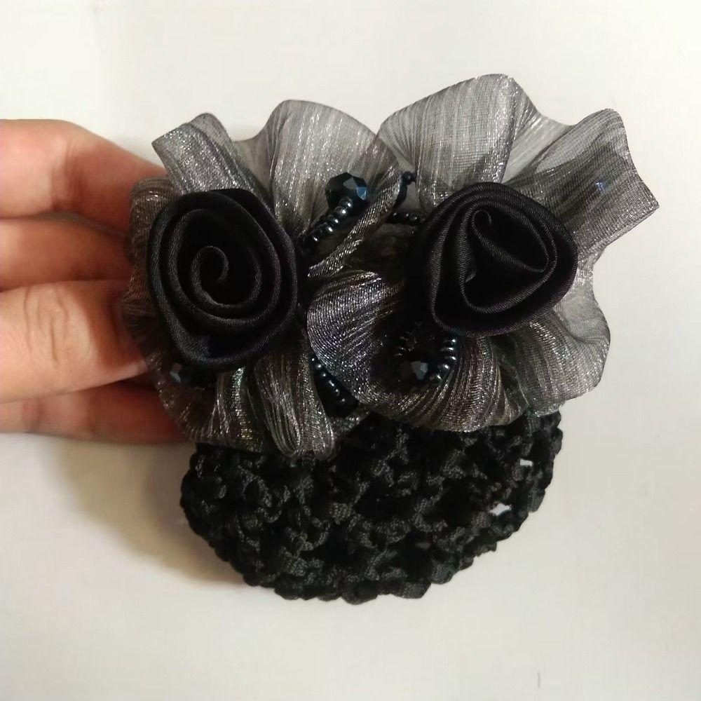 Crystal Women Hairpins Headdress Professional Headdress Jewelry Bun Net Snood  Gift