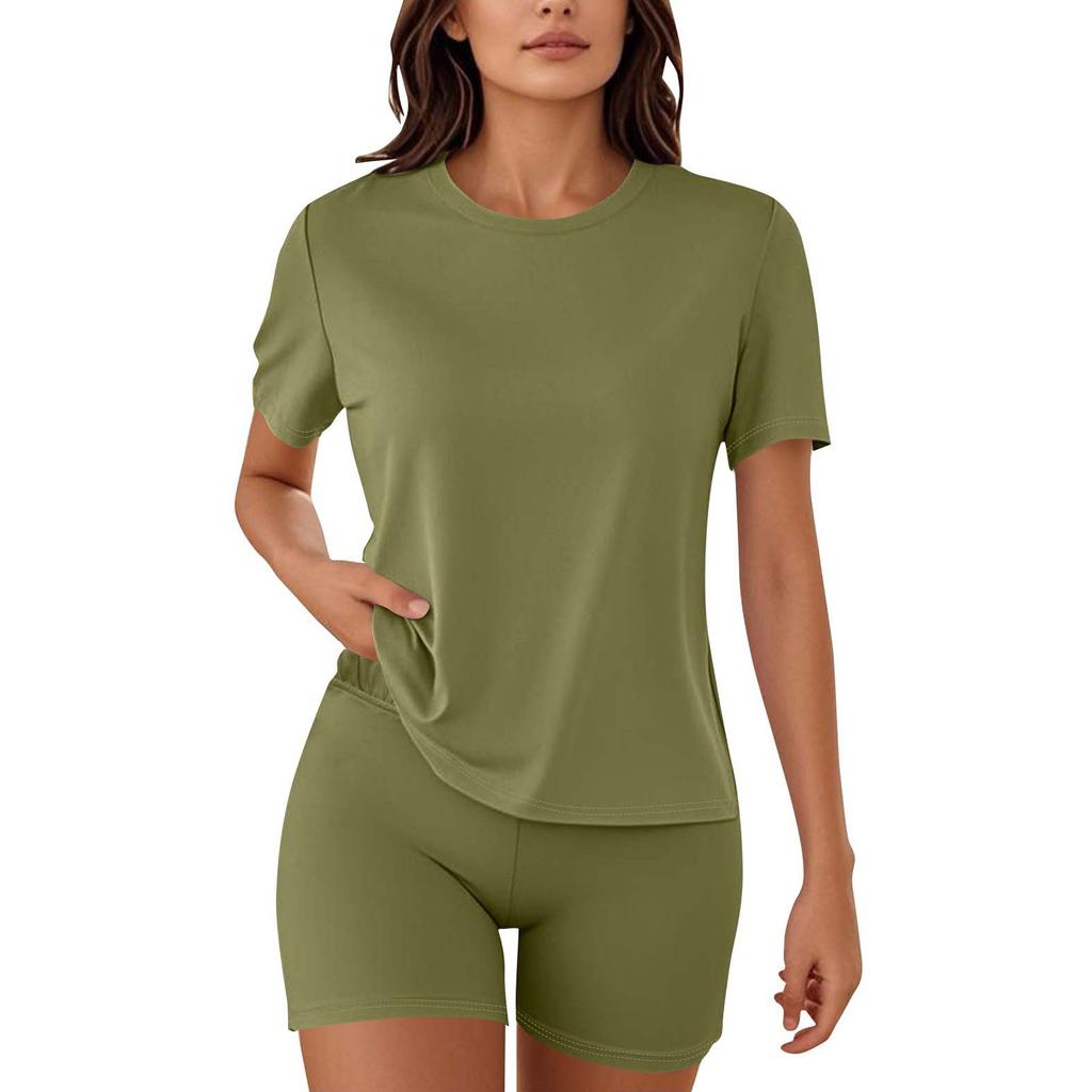 Женские пижамы из 2 предметов для женщин футболка шорты наряды одежда для сна