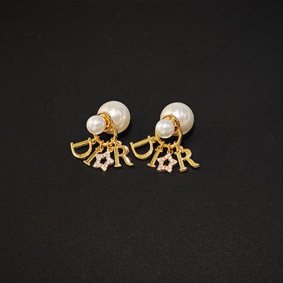 Новые модные женские ретро серьги-гвоздики с бусинами, двойная полоса, элегантный дизайн легкой роскоши, модные универсальные аксессуары