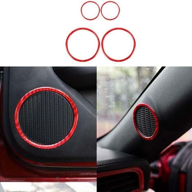 A Pillar Door Speaker Frame 2015-2021 For Ford Mustang Shelby Red Carbon Fiber