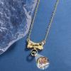 Personalized Engraved Name Picture Necklace Custom Photo Projection Necklaces Dog Cat Paw Necklace Memorial Gifts for Pet Lover