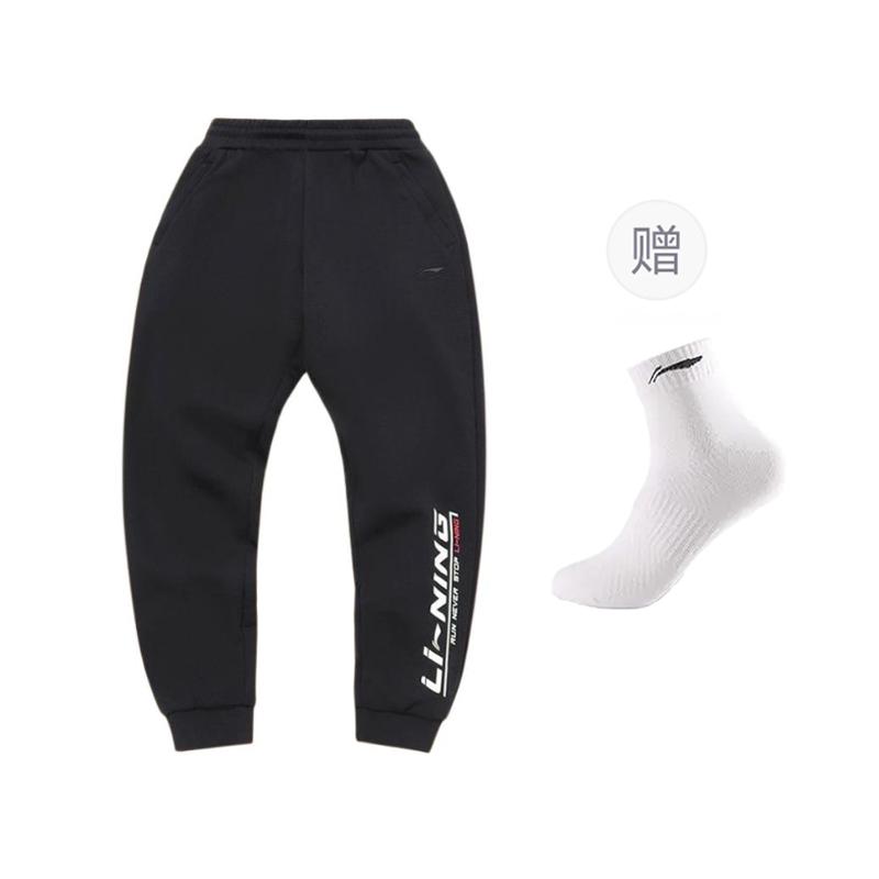 Li Ning Коллекция спортивной моды Трикотажные спортивные штаны Мужские Черный YKLT423-1