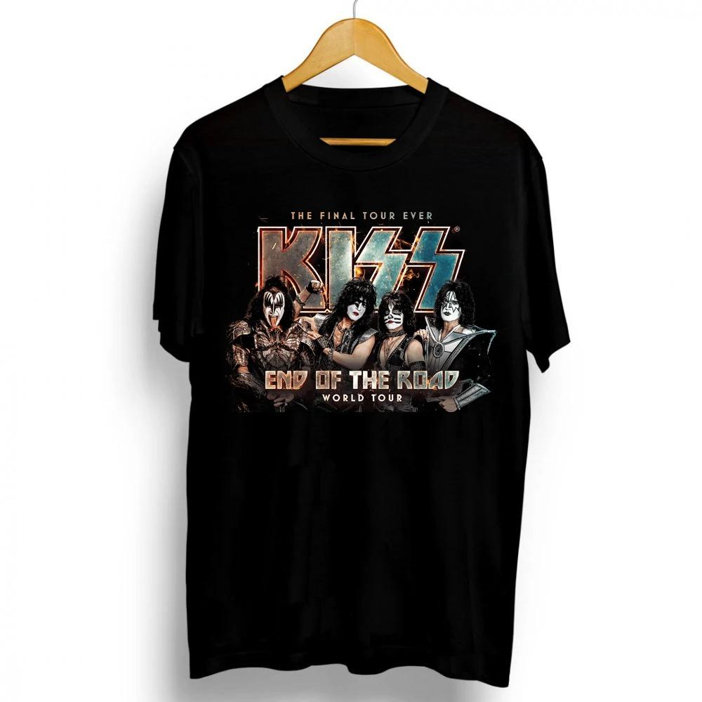 2021 New Fashion Kiss Band Rock Letter Poster Men's T-Shirt Graphics Funny Casual Short Sleeve Round Neck Shirt Hip Hop Tees