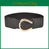 Gold Fashion Buckle Decoration Women Casual Wide Waist Belt For Daily Use