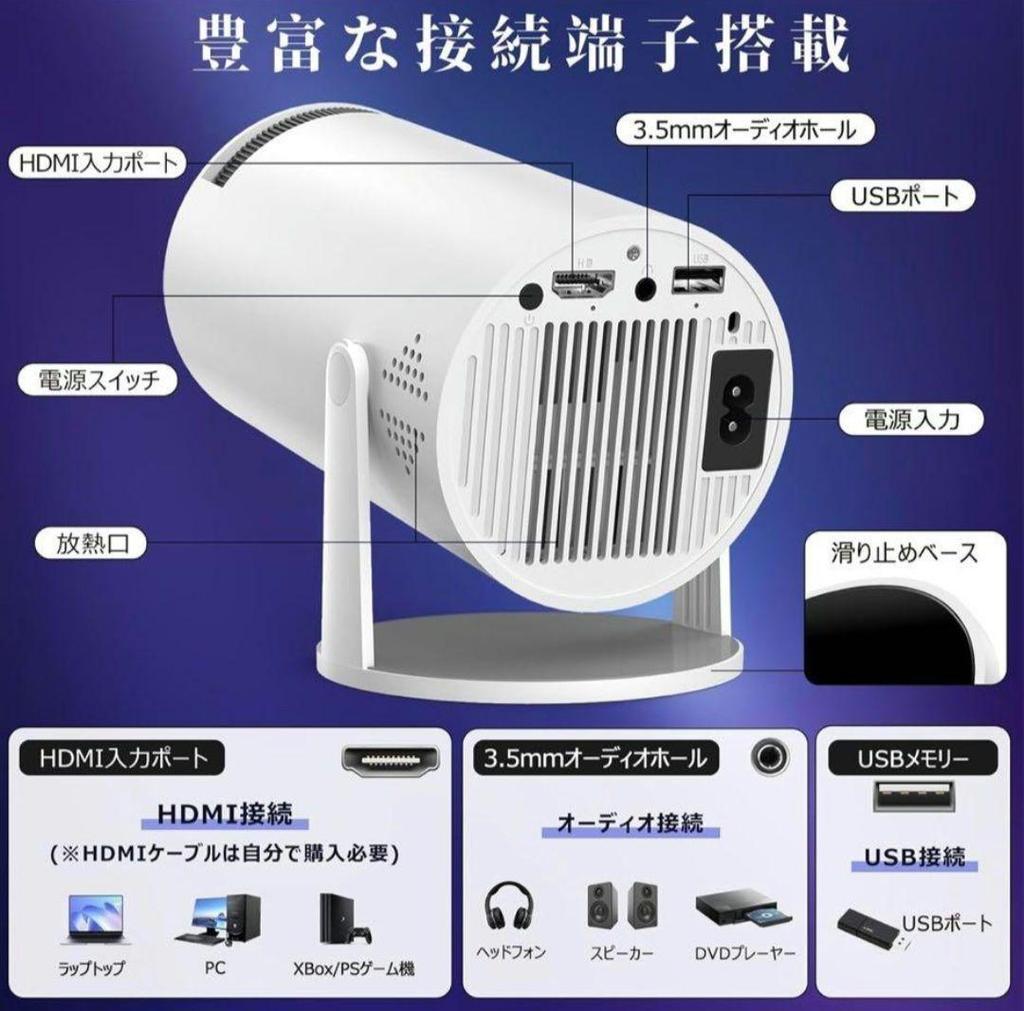 [USED] Projector for home use 2025 18000LM 270° rotation 4k compatible
