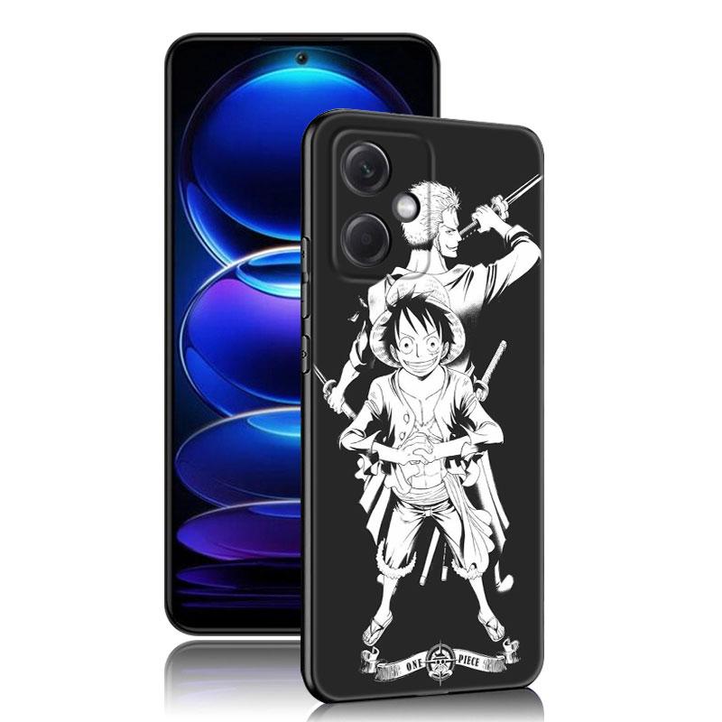 Аниме One Piece Luffy черный силиконовый чехол для телефона Xiaomi Redmi Note 10 11 11S 12 13 4G 8 9 11T Pro 5G Plus 8T 9S 10S 12S