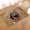 40*60cm 3D Creative Animal Dinosaur Pattern Non-slip Bath Mat Bathroom Absorbent Rug Flannel Floor Mat Kitchen Floor Mat