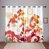 Chinese Gold Fish Blackout Window Curtains for Bedroom Living Room Bathroom Kicthen Door Hall Home Thick 2Pieces High Shading