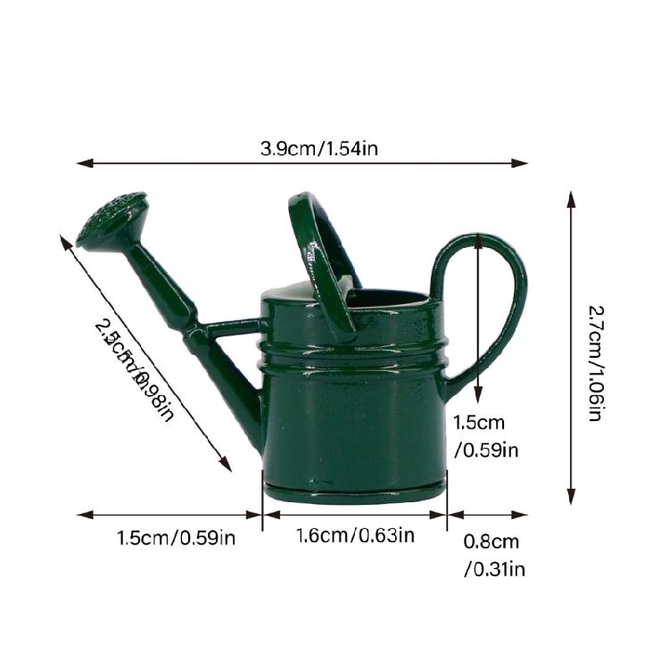 Detailed Mini Watering Can For 1/12 Scale Model Gardens PVC Dollhouses Outdoor Crafting Supplies