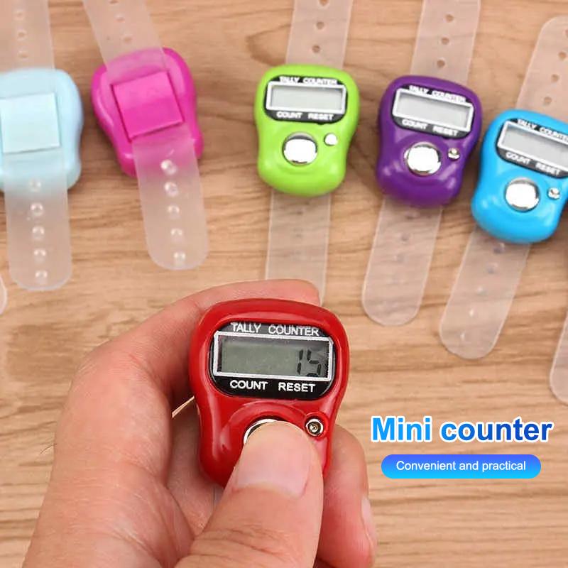 Мини-счетчик пальцев с ЖК-дисплеем и электрическим цифровым дисплеем со световым счетчиком, маркером стежков, шитьем, вязанием, плетением, молитвой Будды, футболом